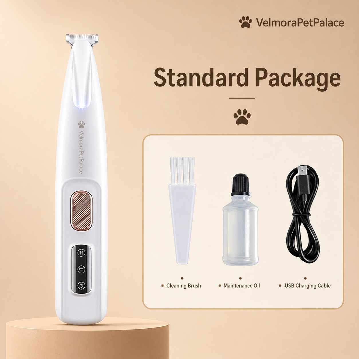 Pet Electric Clipper with LED Light for Paw Grooming
