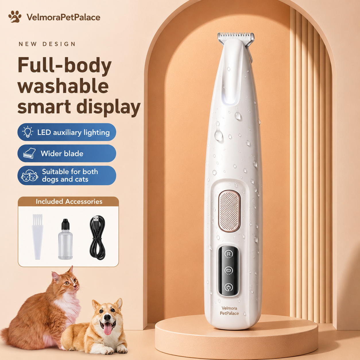 Pet Electric Clipper with LED Light for Paw Grooming