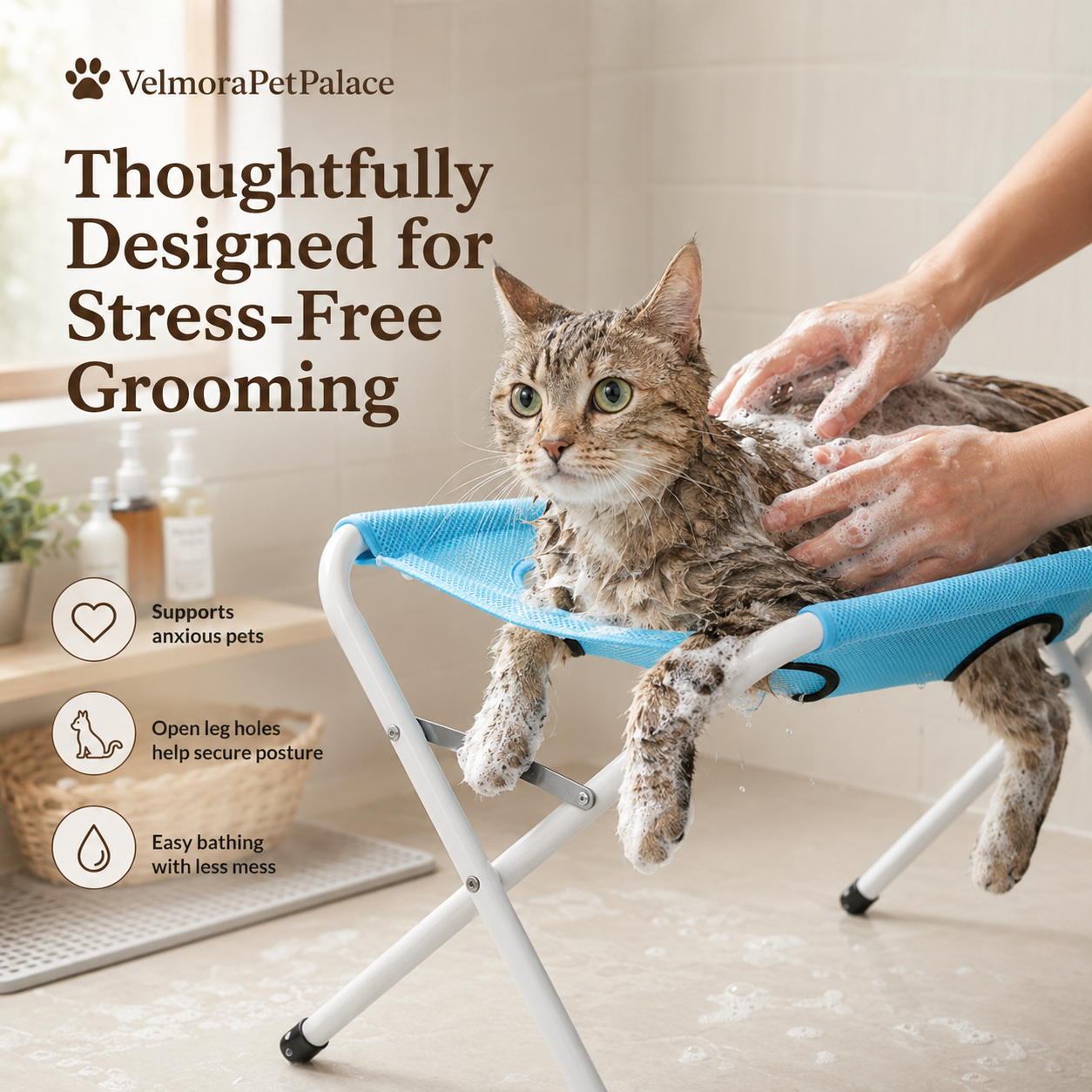 Foldable Pet Bathing Stand Cat And Dog Bath Hammock